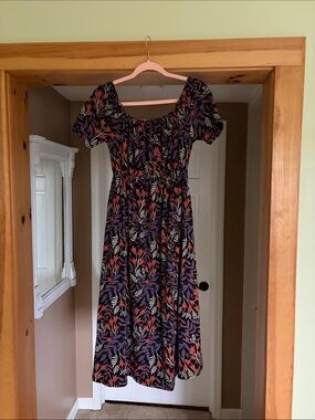 knee length dresses for ladies Wrap Maxi Dress Black Botanical - Fair Trade Dresses